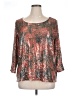 Attitudes by Renee Metallic Silver 3/4 Sleeve Blouse Size 1X - photo 1