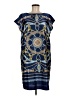 J. McLaughlin 100% Polyester Graphic Blue Casual Dress Size M - photo 1