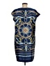 J. McLaughlin 100% Polyester Graphic Blue Casual Dress Size M - photo 2