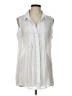 Fever White Sleeveless Button-Down Shirt Size L (petite) - photo 1