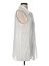Fever White Sleeveless Button-Down Shirt Size L (petite) - photo 4