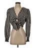 Zara Checkered-gingham Black Long Sleeve Blouse Size S - photo 1