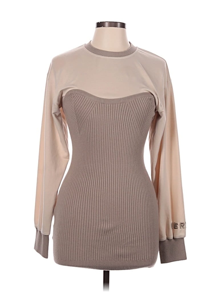 Pre-owned Herve By Herve Leger Casual Dress In Tan