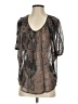 Bellatrix 100% Polyester Gray Short Sleeve Blouse Size S - photo 1