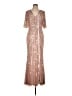 Mac Duggal 100% Polyester Tan Cocktail Dress Size 12 - photo 1