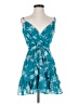 B. Darlin 100% Polyester Floral Teal Cocktail Dress Size 7 - 8 - photo 1
