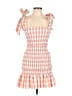 Mable 100% Polyester Checkered-gingham Orange Cocktail Dress Size L - photo 1