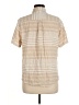 Chaps Stripes Tan Short Sleeve Blouse Size M - photo 2