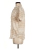 Chaps Stripes Tan Short Sleeve Blouse Size M - photo 5