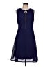 DKNY 100% Polyester Blue Casual Dress Size 12 - photo 1
