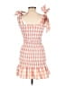 Mable 100% Polyester Checkered-gingham Orange Cocktail Dress Size L - photo 2