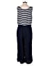 Talbots 100% Rayon Stripes Blue Overalls Size 12 - photo 2