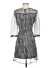 Ella Moss 100% Silk Chevron-herringbone Gray Cocktail Dress Size S - photo 2