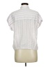 Lola River Stripes White Short Sleeve Blouse Size M - photo 2