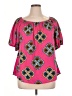Dalin 100% Polyester Pink Short Sleeve Blouse Size 1X - photo 1