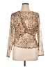 Sarah Hann Animal Print Tan Long Sleeve Blouse Size 1X - photo 1