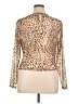 Sarah Hann Animal Print Tan Long Sleeve Blouse Size 1X - photo 2