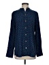 C. Wonder 100% Silk Polka Dots Blue Long Sleeve Silk Top Size S - photo 1