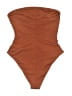 Shade & Shore Solid Brown One Piece Swimsuit Size M - photo 2