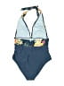 Unbranded Floral Blue One Piece Swimsuit Size XL - photo 2
