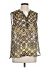 a.n.a. A New Approach 100% Polyester Print Blue Gold Sleeveless Blouse Size L - photo 1