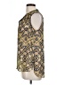 a.n.a. A New Approach 100% Polyester Print Blue Gold Sleeveless Blouse Size L - photo 5