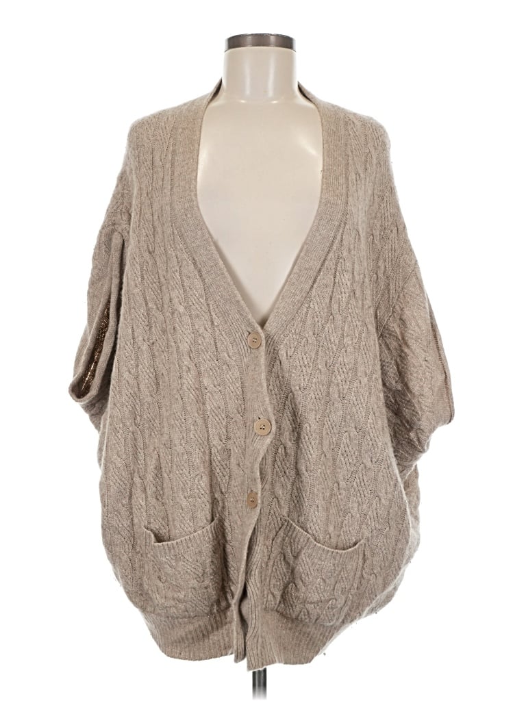 Pre-owned Bcbgmaxazria Cardigan Sweater In Tan