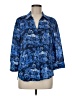 L'Agence 100% Viscose Print Blue 3/4 Sleeve Button-Down Shirt Size Med (2) - photo 1