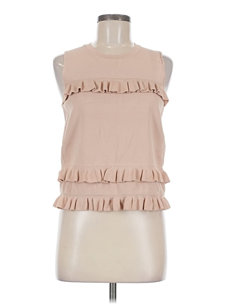Pre-owned Ann Taylor Sleeveless Blouse In Tan