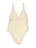 Unbranded Chevron-herringbone Ivory One Piece Swimsuit Size M - photo 1