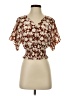 Unbranded 100% Polyester Burgundy Short Sleeve Blouse Size XS - photo 1