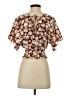 Unbranded 100% Polyester Burgundy Short Sleeve Blouse Size XS - photo 2
