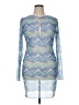 ASOS Design Graphic Blue Cocktail Dress Size 16 - photo 1