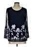 Chico's Floral Blue 3/4 Sleeve T-Shirt Size Lg (2) - photo 1
