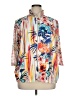 Onque Casuals Print Ivory 3/4 Sleeve Blouse Size 1X - photo 1