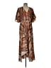 Soft Surroundings 100% Polyester Multi Color Brown Casual Dress Size L - photo 1