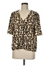 Sanctuary 100% Polyester Animal Print Tan Short Sleeve Blouse Size M - photo 1