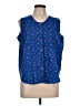 Basic Editions Stars Blue Sleeveless Blouse Size L - photo 1