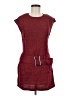 Unbranded 100% Polyester Tweed Burgundy Casual Dress Size M - photo 1