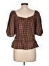 a.n.a. A New Approach Brown 3/4 Sleeve Blouse Size L - photo 2