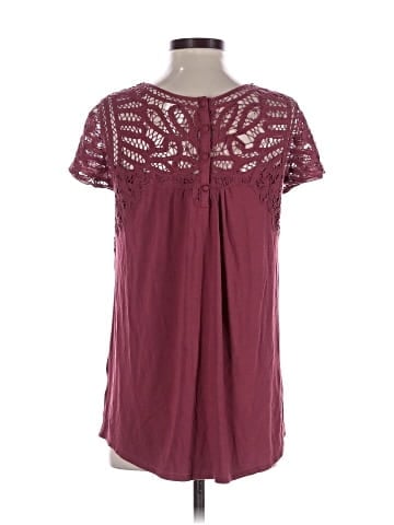 LED Luxe Essentials Denim Short Sleeve Blouse (view 2)