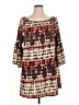 Assorted Brands Print Brown Casual Dress Size XL - photo 1