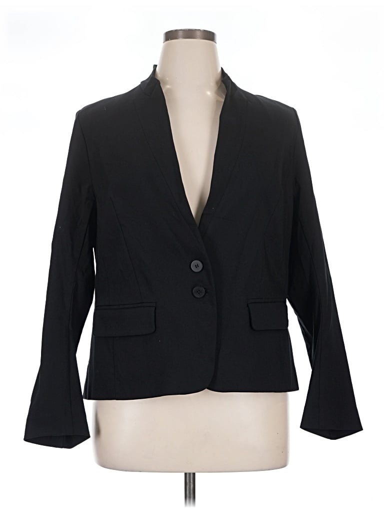 Pre-owned Lane Bryant Blazer Jacket In Black