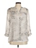 Covington 100% Polyester Animal Print Silver 3/4 Sleeve Blouse Size M - photo 1