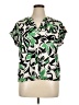 Fred David Green Short Sleeve Blouse Size XL - photo 1