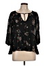 Eyeshadow 100% Rayon Black 3/4 Sleeve Blouse Size L - photo 1