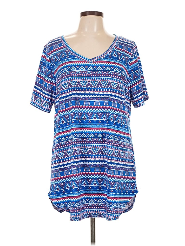Pre-owned Lularoe Short Sleeve T-shirt In Blue
