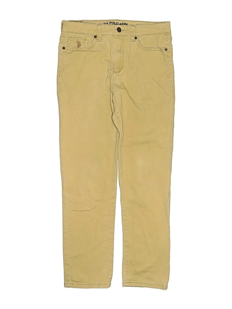 Pre-owned U.s. Polo Assn Kids' Khaki Pant In Yellow