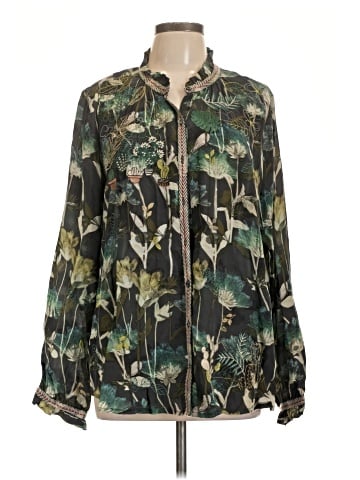Johnny Was Long Sleeve Silk Top (view 1)