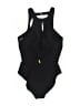 Helen Jon Solid Black One Piece Swimsuit Size S - photo 2